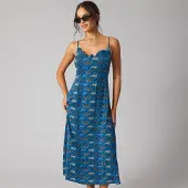 Pieces Dame Billo T Shirt French Blue Leopards