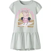Name it Kjole 'Peppa Wutz' guld / lysegrøn / lys pink / sort