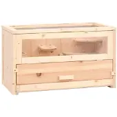 vidaXL hamsterbur 60x30x35 cm massivt fyrretræ