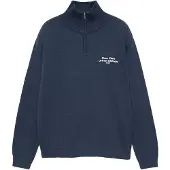 Pull&Bear Pullover mørkeblå / hvid