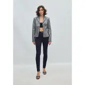 Stradivarius Figursyet Blazer I Imiteret Skind Med Peplum 0-250 L