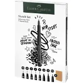 Faber-Castell Pitt Artist pen 8 ass + sketchbook