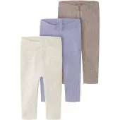 Name it Leggings beige / blå / hvid