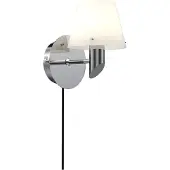 Herstal Gil væglampe Krom–opal glas