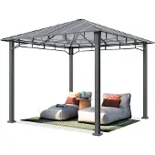 TOOLPORT 3x3m, hardtop havepavillon, uden sidegardiner