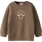 Name It Mini Sweatshirt - NmnRiley - Noos - Brown Lentil/Antique Whit - - 5 år (110) - Sweatshirt
