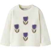 Name it Pullover 'NMFOLGI' mørkegrøn / mørkelilla / hvid