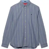 Superdry Superdrytil mænd. M4011247A Marineblå Preppy Oxford-skjorte (L), Casual, Bomuld, Lange ærmer