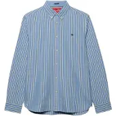 Superdry Superdrytil mænd. M4011247A Preppy Oxford skjorte, lyseblå (S), Casual, Bomuld, Lange ærmer