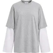 EDITED The Label Shirts 'Simi' grå / hvid