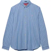 Superdry Superdrytil mænd. M4011247A Preppy Oxford skjorte i lyseblå (chalk) (XXL), Casual, Bomuld, Klassisk, Lange ærmer