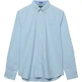 Superdry Superdrytil mænd. M4011247A Preppy Oxford skjorte, lyseblå (L), Casual, Bomuld, Klassisk, Lange ærmer