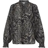 PULZ Bluse 'PZEsita' antracit / khaki / sort