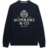 Superdry Superdrytil mænd. M6110788A Marineblå appliqueret sweater (XL), Casual, Bomuld