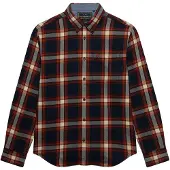 Superdry Superdrytil mænd. M4011197A Bomuldsskjorte Lumberjack marineblå, rød (M), Casual, Lange ærmer