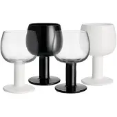 Kosta Boda Fars glas Hvid-sort, 4-pak