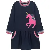 DANAMADE Kjole 'Saga' navy / lyseblå / pink / lyserød