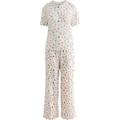 Cath Kidston Pyjamas ecru / gylden gul / mørkegrøn / pink