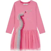 DANAMADE Kjole 'Blenda' lyseblå / hindbær / lys pink / sølv