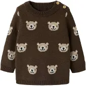 Name it Pullover 'NBMNEIL' cappuccino / mørkebrun / hvid