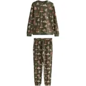 Next Pyjamas lang brun / khaki / lyseorange / hvid