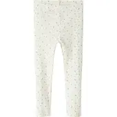 Name it Lil' Atelier Leggings - Rib - NmfGago - Coconut Milk/Small Flowe - - 4 år (104) - Leggings