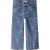 Name it Jeans - NmfRose - Wide - Medium Blue Denim/FLOWER - - 5 år (110) - Jeans