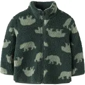 Name it Fleecejakke - Teddy - NmmMonico - Noos - Jungle Green m. - - 3 år (98) - Fleecejakke