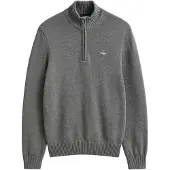 Gant Ganttil mænd. 8030170 Bomuldspullover med halv lynlås Casual mørkegrå (5XL)