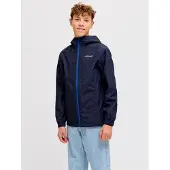 Jack & Jones Regnjakke - JjeFlynn - Navy Blazer/Surf The Web Zip - - 12 år (152) - Regnjakke
