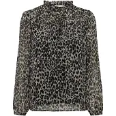 ONLY Bluse 'Ditsy' beige / grå / sort