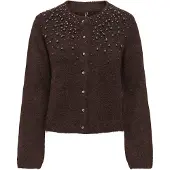 ONLY Cardigan 'ONLMiggie' mørkebrun / sølv