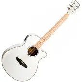 Tanglewood Winterleaf TW4CEBLW Super Folk Whitsunday White Gloss