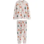 Next Pyjamas lang creme / umbra / grøn / rød