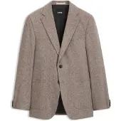 BOSS Sildebensmønstret slim-fit blazer i en luksuriøs uldblanding
