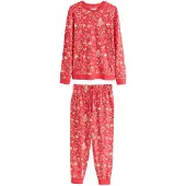 Next Pyjamas lang 'Christmas' beige / rød