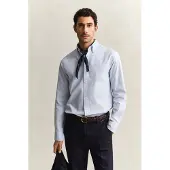 Gant Ganttil mænd. 3000300 Pinpoint Regular Fit Oxford-skjorte blå (S), Casual, Party, Bomuld, Klassisk, Lange ærmer, Bæredygtig