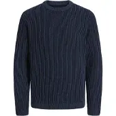 Jack & Jones Pullover 'JJEDOVER' lysebeige / blå-meleret