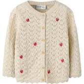Name it Cardigan - Strik - NmfHimali - Peyote Melange/Strawberry - - 3 år (98) - Cardigan