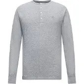 Superdry Superdrytil mænd. M6010974A T-shirt i vaffelstrik, grå (S), Casual, Bomuld, Lange ærmer