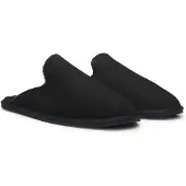 BOSS Slip-on slippers med lammeskindsfor og logo