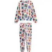 Next Pyjamas 'Matching Family Christmas' ecru / blå / grøn / mørkerød