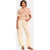 Love & roses Bluse creme / gran / gammelrosa