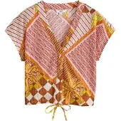 Next Bluse cognac / gul / lyserød