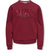 ONLY Sweatshirt - Xmas - KogWinkle - Cabernet/Merry Christm - - 9-10 år (134-140) - Sweatshirt