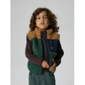 Name it Fleecevest - NmmMacey - Teddy - Jungle Green - - 6 år (116) - Fleecejakke