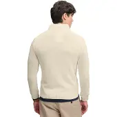 Superdry Superdrytil mænd. M6110764A Sweater med kort lynlås Cotton Half creme-hvid (L), Casual, Bomuld