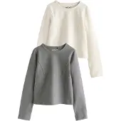 Next Bluser & t-shirts mørkegrå / hvid