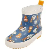 Playshoes Gummistøvler brun / petroleum / orange / hvid