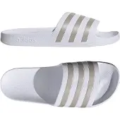 Adidas Pantoletter 'Adilette Aqua' sølv / hvid